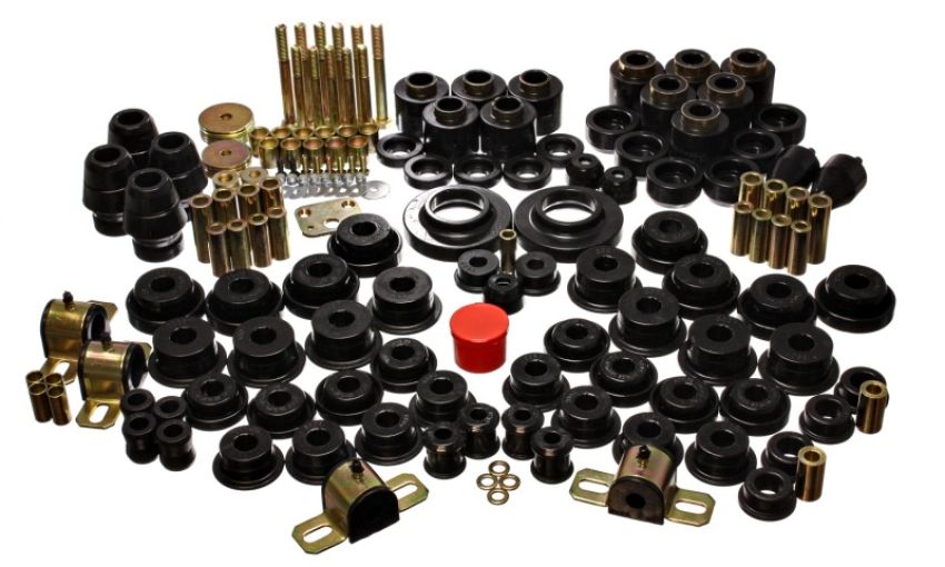 Energy Suspension 2.18106G 97-06 Jeep Wrangler TJ (w/ 1in Body Lift Kit) Black Hyper-Flex Master Bushing Set
