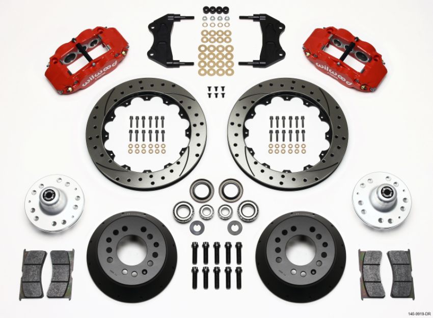Wilwood 140-9919-DR Narrow Superlite 6R Front Hub Kit 12.88in Drill Red WWE ProSpindle