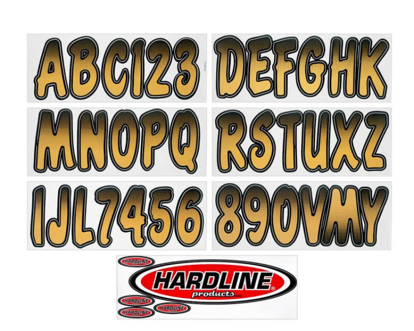 Hardline BRBKG200 Boat Lettering Registration Kit 3 in. - 200 Beige/Black