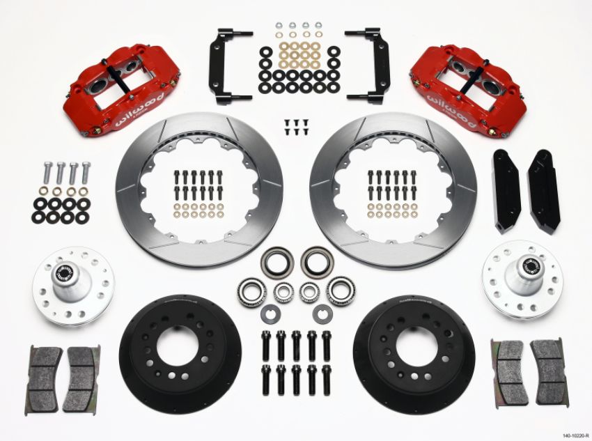 Wilwood 140-10220-R Narrow Superlite 6R Front Hub Kit 12.88in Red 1970-1973 Mustang Disc Spindle