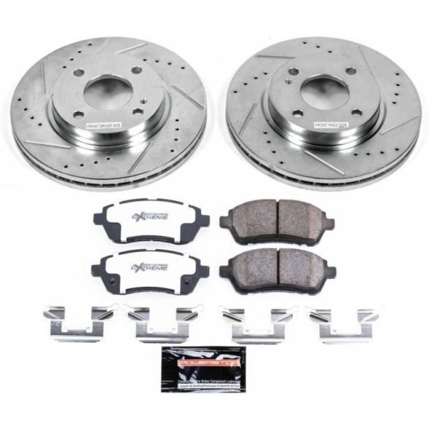 PowerStop K5969-26 Z26 Street Performance Ceramic Brake Pad and Drilled & Slotted Rotor Kit