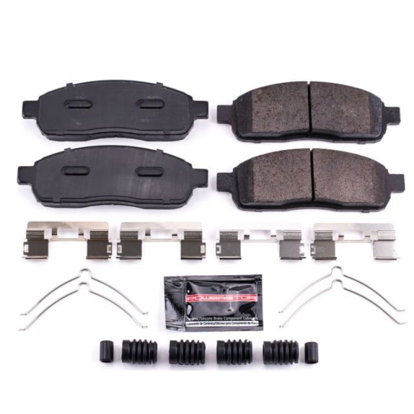 PowerStop Z23-1011 PowerStop - Z23 Daily Driver Carbon-Fiber Ceramic Brake Pads with Hardware Kit