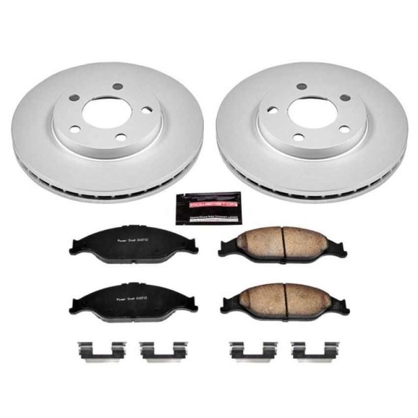 PowerStop CRK1301 Genuine Geomet Coated Rotor and Low-Dust Ceramic Brake Pad Kit