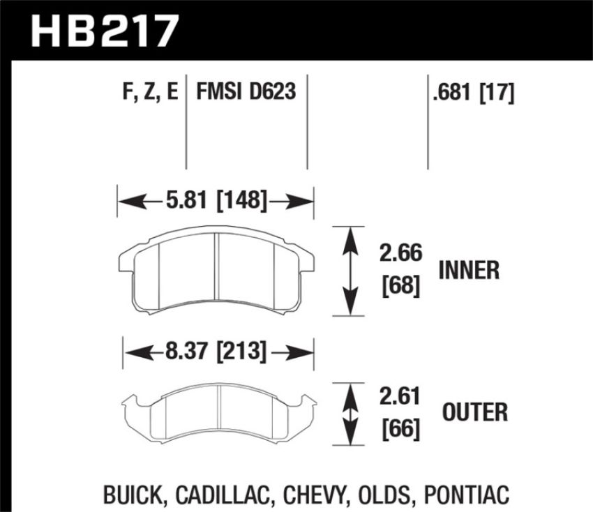 Hawk Performance HB217F.681 HPS Disc Brake Pad