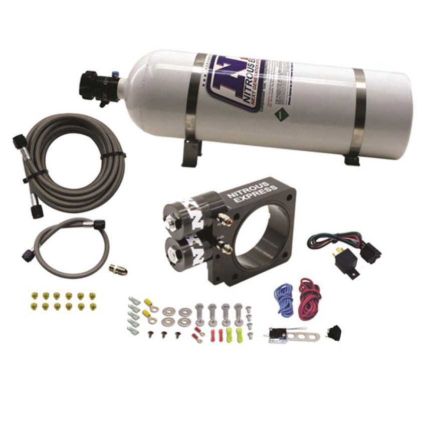 Nitrous Express 20955-15 5.0L Ford Pushrod Style Engine Nitrous Plate System 15lb Bottle