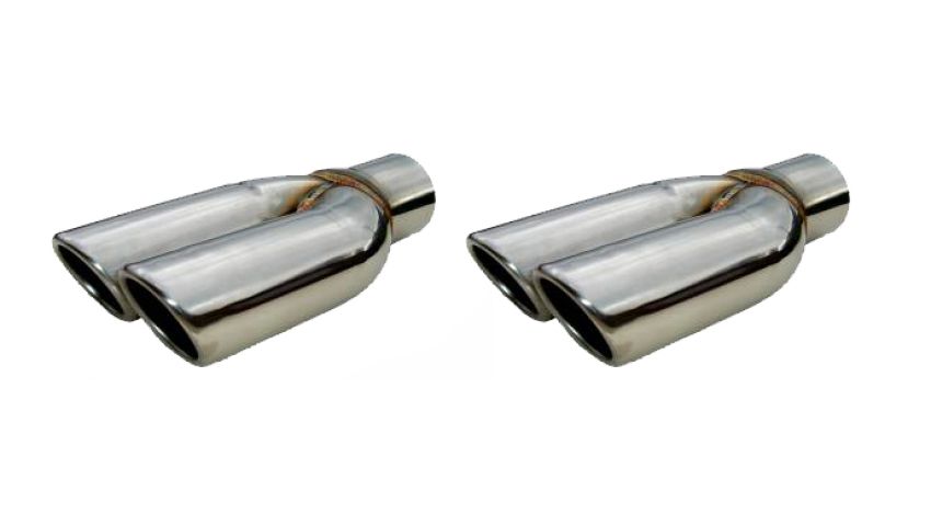PYPES PERFORMANCE EXHAUST PYPEVT19S 2.5in Splitter Tip w/Rol led Edge Pair Polished