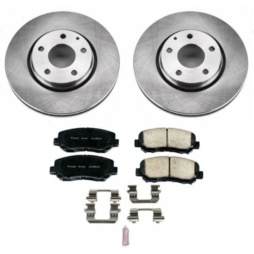 PowerStop KOE7689 OE Stock Replacement Low-Dust Ceramic Brake Pad and Rotor Kit