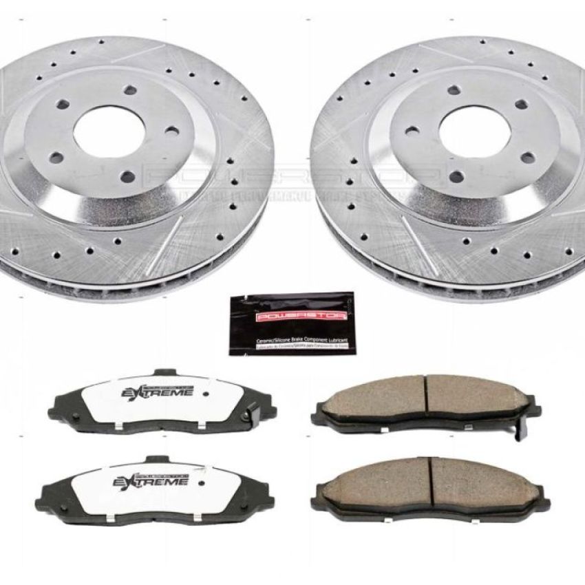 PowerStop K1559-26 Z26 Street Performance Ceramic Brake Pad and Drilled & Slotted Rotor Kit