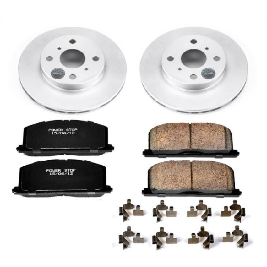 PowerStop CRK4782 Genuine Geomet Coated Rotor and Low-Dust Ceramic Brake Pad Kit