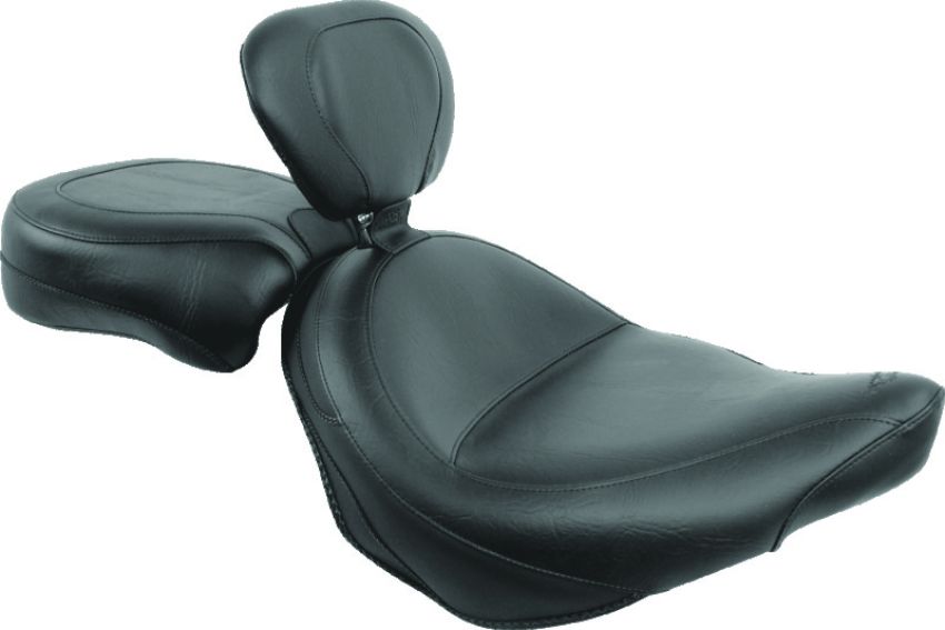 Mustang Motorcycle 79381 Mustang 03-17 Victory Vegas/ Kingpin, 05-07 8-Ball Touring 2PC Seat w/ Driver Backrest - Black