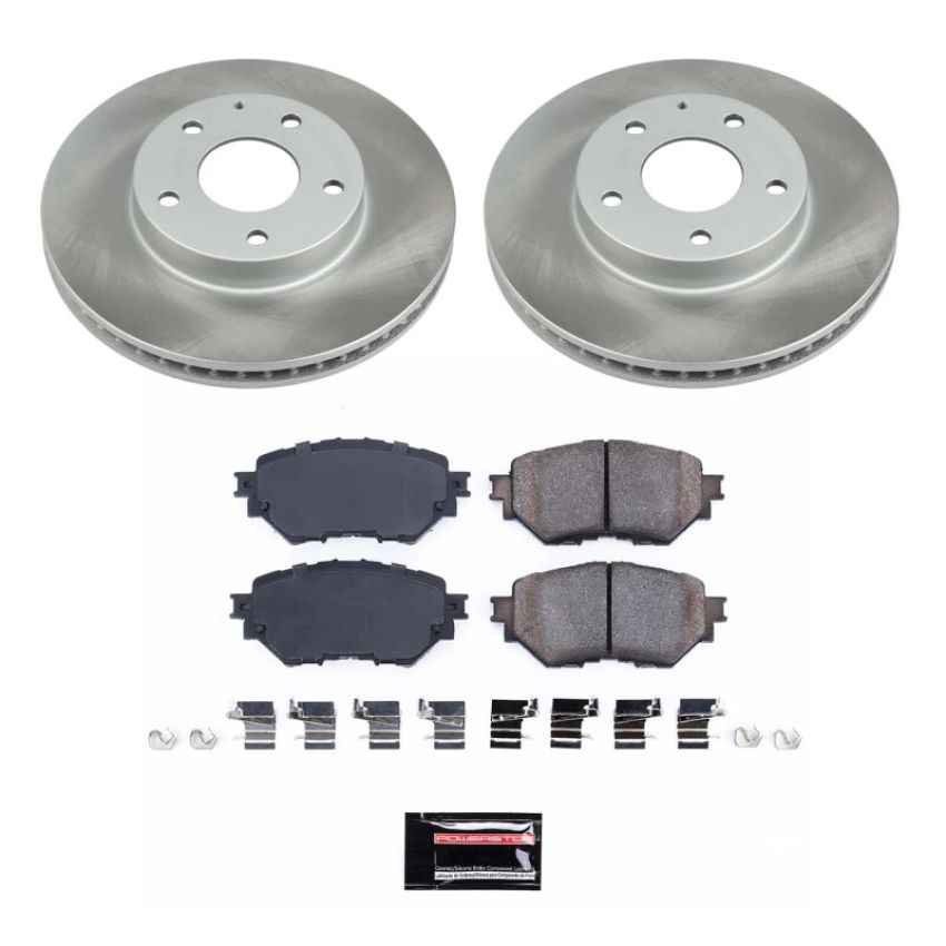 PowerStop SC6975 Semi-Coated Rotor and Low-Dust Ceramic Brake Pad Kit