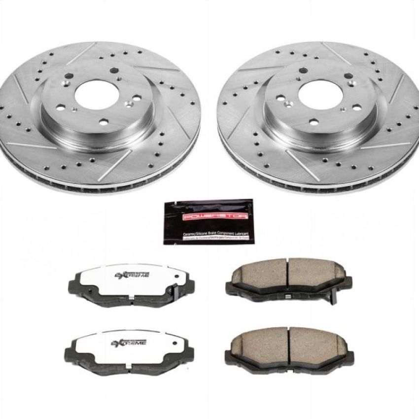 PowerStop K6488-26 Z26 Street Performance Ceramic Brake Pad and Drilled & Slotted Rotor Kit
