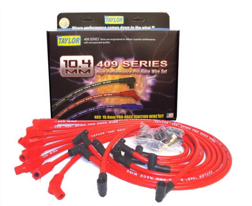 Taylor Cable 79258 Custom Fit 10.4mm 409 Plug Wires Red