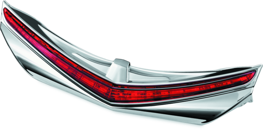 Kuryakyn 3236 L.E.D. Rear Fender Tip 12-17 GL1800 Chrome Red Lens