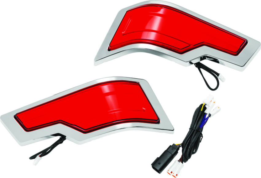 Kuryakyn 2954 Tracer Tour Pak Rear Lights Chrome Red Lens