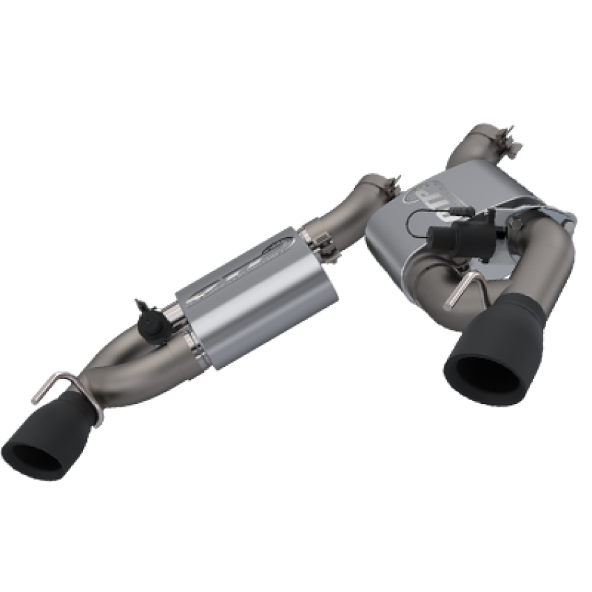 QTP 400116B 2016-2024 Chevrolet Camaro SS   Screamer Axle Back Dual Tip Bumper Black Tips