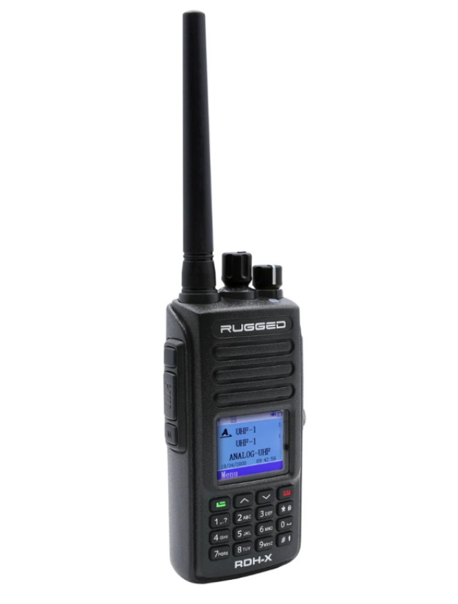 Rugged Radios RDH-X WATERPROOF - Rugged RDH-X - Bus Band 2-Way Radio - Digital and Analog / Black