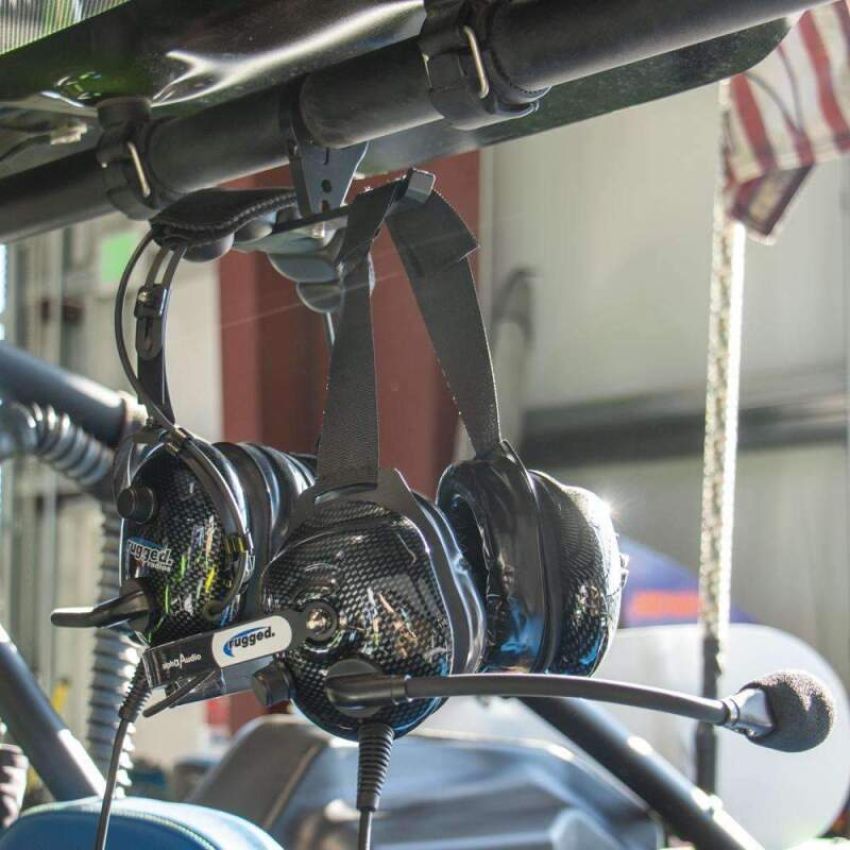 Rugged Radios HH-1.25 Dual Headset Hanger with Bar Mount 1.25 Inches Tube Diameter