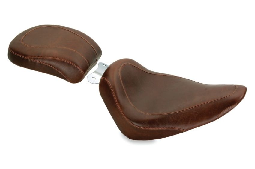 Mustang Motorcycle 76814 Mustang 00-15 Harley Softail Standard Rear Tire Wide Tripper Solo Seat - Distressed Brown