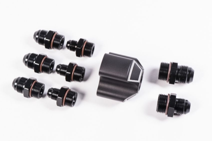 Radium Engineering 20-0237 DISTRIBUTION BLOCK, 3 INTO 1 WITH FITTINGS