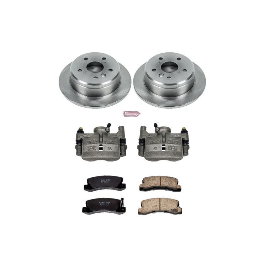 PowerStop KCOE2565 OE Stock Replacement Low-Dust Ceramic Brake Pad, Rotor and Caliper Kit