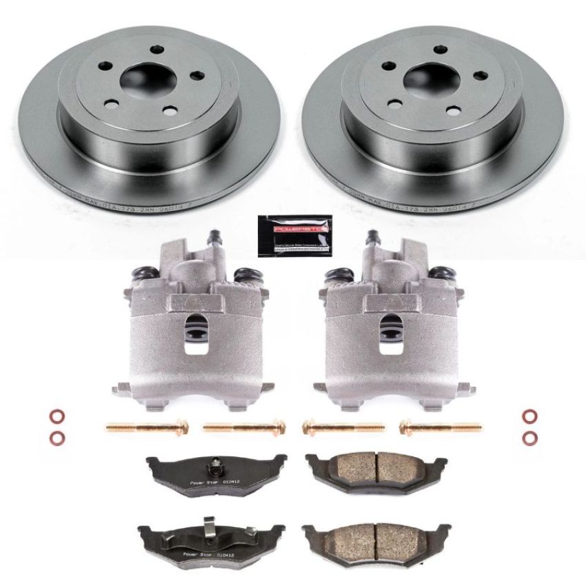 PowerStop KCOE6266C OE Stock Replacement Low-Dust Ceramic Brake Pad, Rotor and Caliper Kit