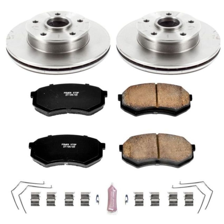 PowerStop KOE4886 OE Stock Replacement Low-Dust Ceramic Brake Pad and Rotor Kit