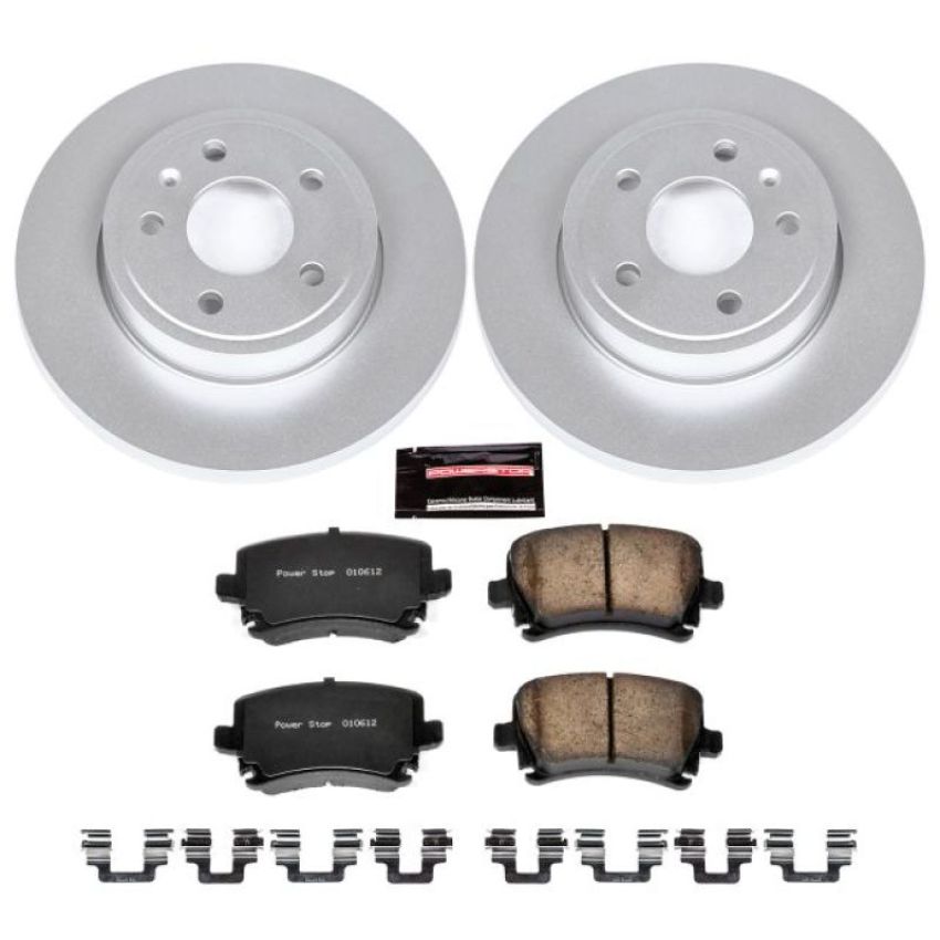 PowerStop CRK4624 Genuine Geomet Coated Rotor and Carbon-Fiber Ceramic Brake Pad Kit