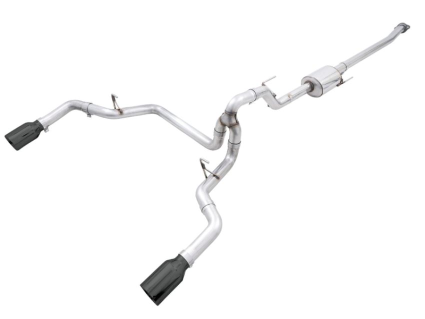 AWE Tuning 3015-33119 AWE 0FG 21+ Ford F150 Dual Split Rear Cat-Back Exhaust- 5in Diamond Black Tips