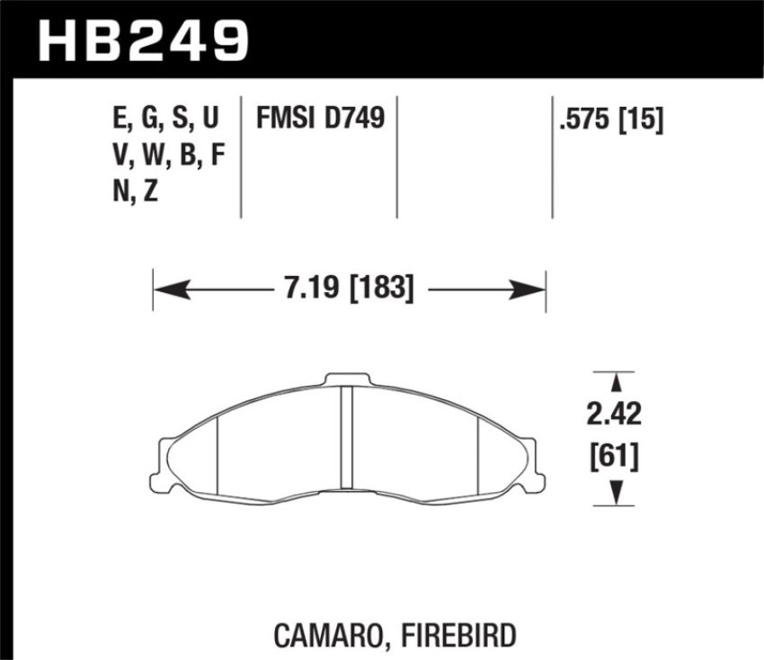 Hawk Performance HB249N.575 HP Plus Disc Brake Pad