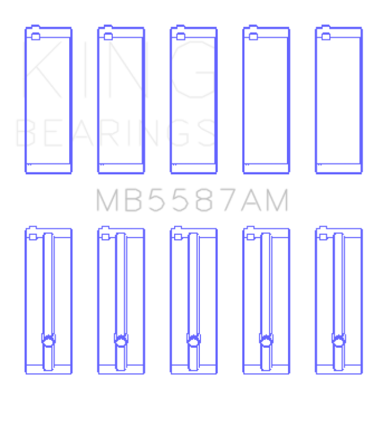 King Engine Bearings MB5587AM0.25 Suzuki G15A/G16A/B (Size +0.25mm) Main Bearing Set