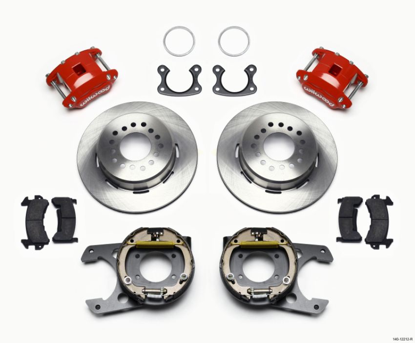 Wilwood 140-12212-R D154 P/S Park Brake Kit Red Small Ford 2.50in Offset