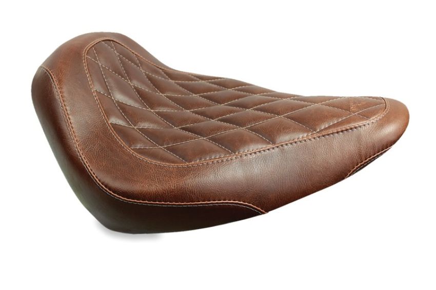Mustang Motorcycle 76816 Mustang 00-15 Harley Softail Standard Rear Tire Wide Tripper Solo Seat w/Stitch - Distressed Brown