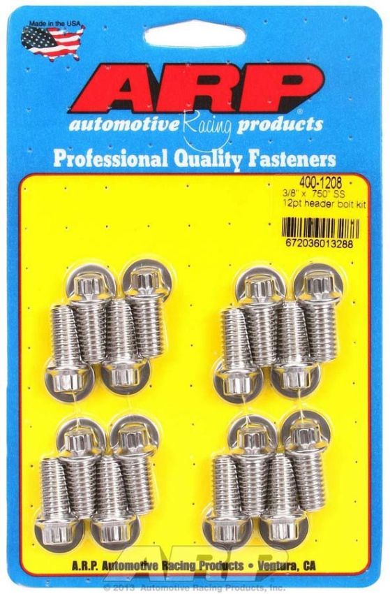 ARP ARP400-1208 S/S Header Bolt Kit - 3/8 x .750 UHL (16)