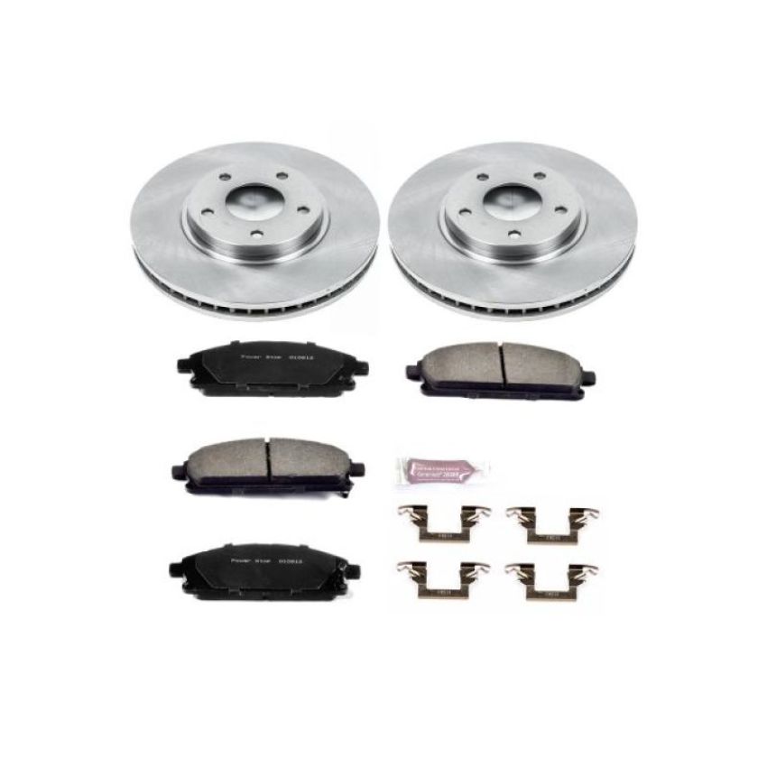 PowerStop KOE150 OE Stock Replacement Low-Dust Ceramic Brake Pad and Rotor Kit