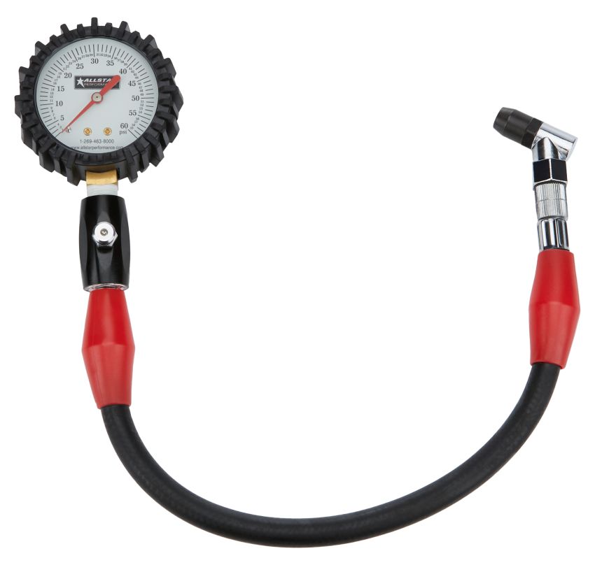 ALLSTAR PERFORMANCE ALL44058 Tire Pressure Gauge 0-60 PSI 2-1/4in Glow