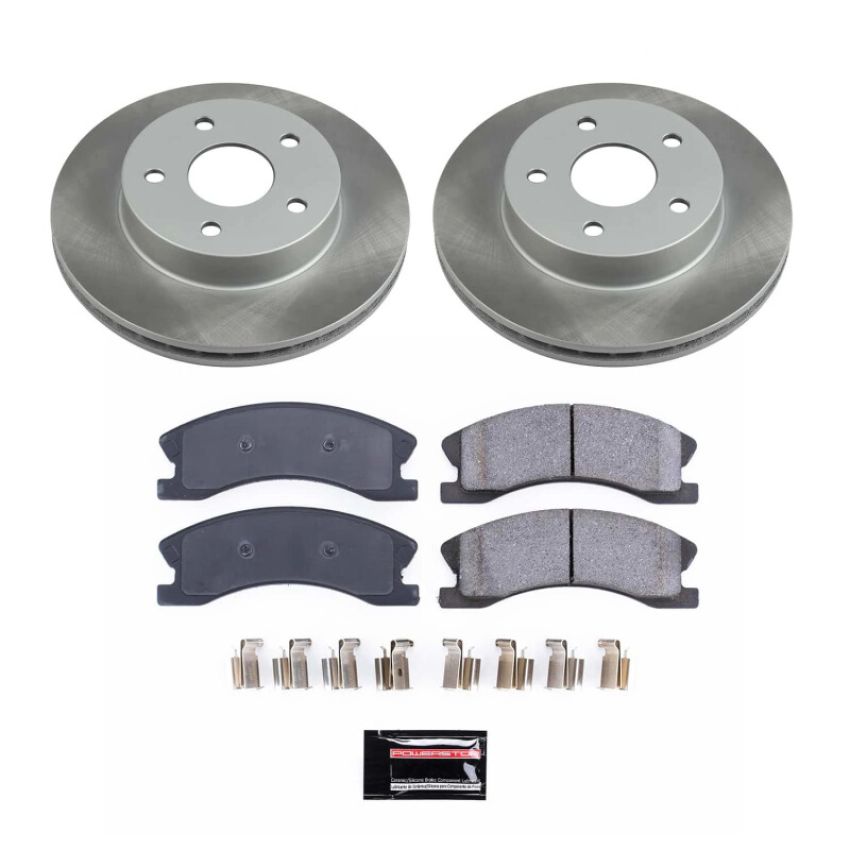 PowerStop SC2149 Semi-Coated Rotor and Low-Dust Ceramic Brake Pad Kit