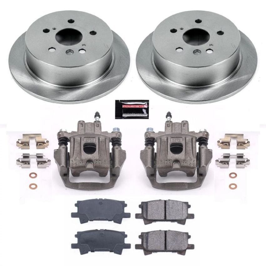 PowerStop KCOE5333A OE Stock Replacement Low-Dust Ceramic Brake Pad, Rotor and Caliper Kit