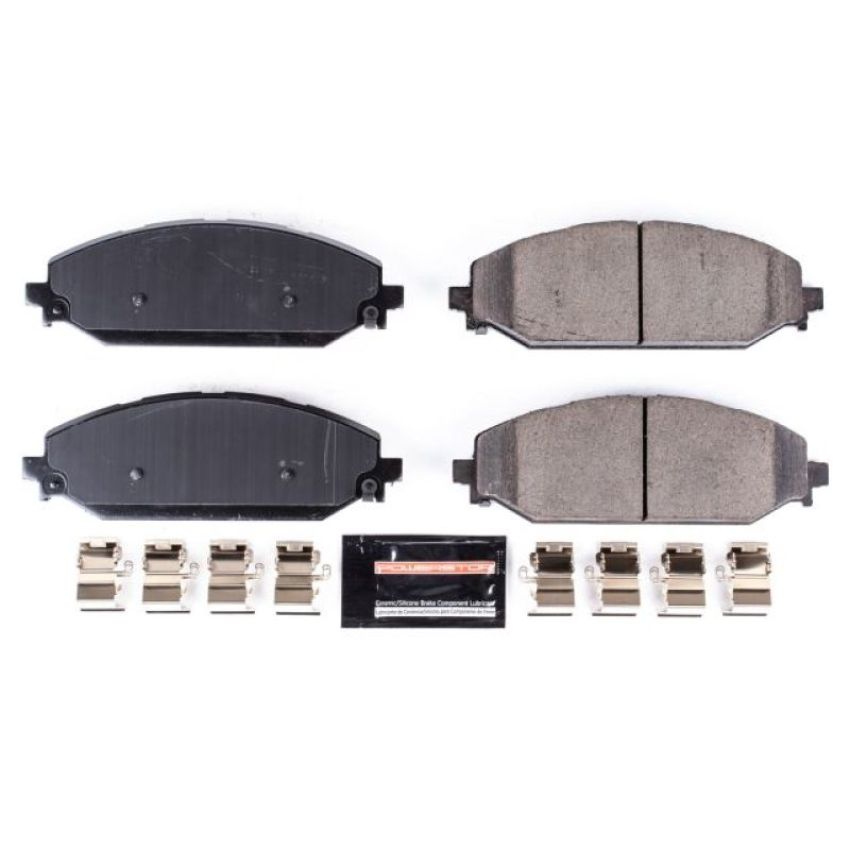 PowerStop Z23-2179 PowerStop - Z23 Daily Driver Carbon-Fiber Ceramic Brake Pads with Hardware Kit