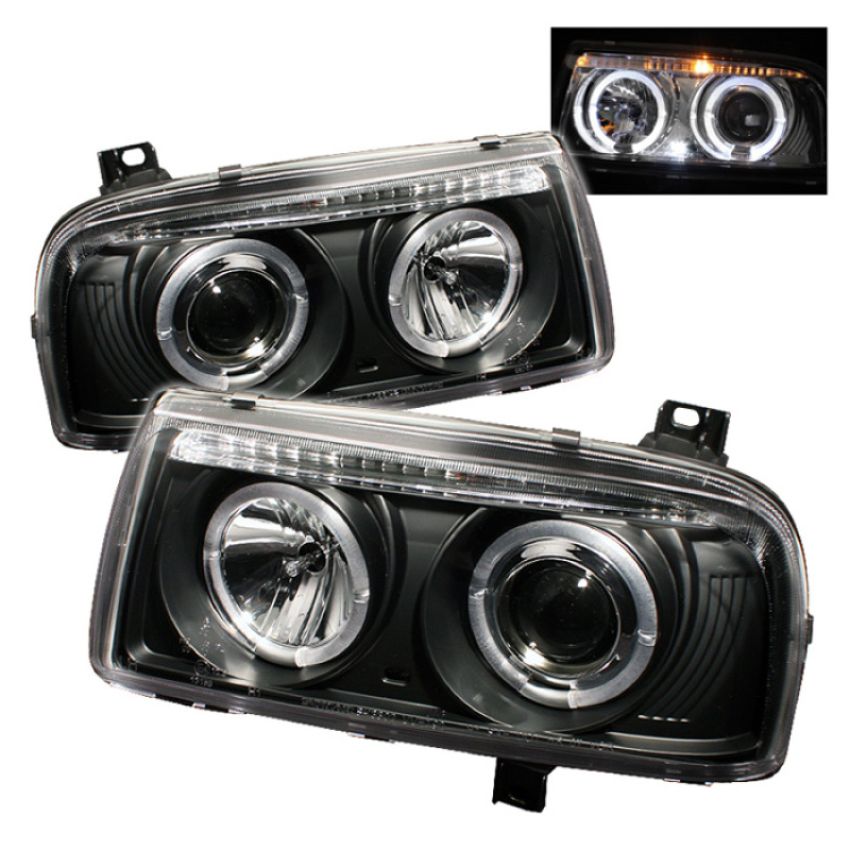 SPYDER 5012197 Projector Headlights - LED Halo - Black