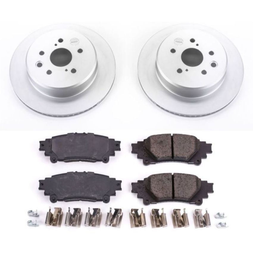 PowerStop CRK6514 Genuine Geomet Coated Rotor and Low-Dust Ceramic Brake Pad Kit