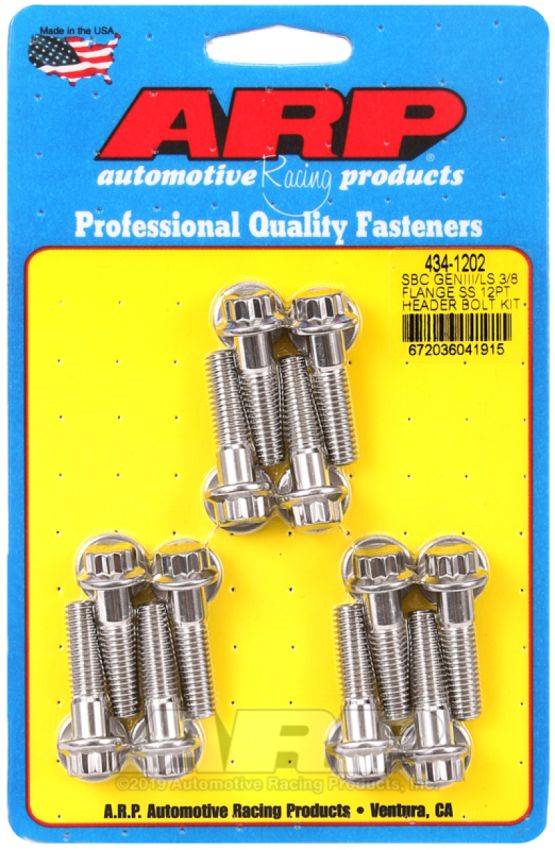 ARP ARP434-1202 S/S Header Bolt Kit - 12pt. GM LS