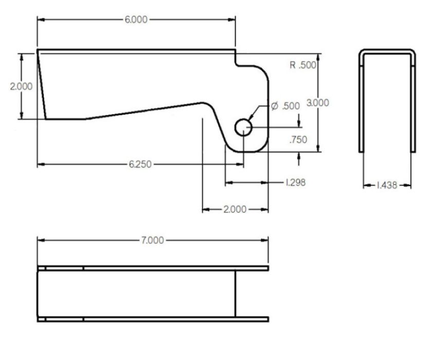 Ridetech 90000011 Weld-On front upper shock bracket, uncoated.