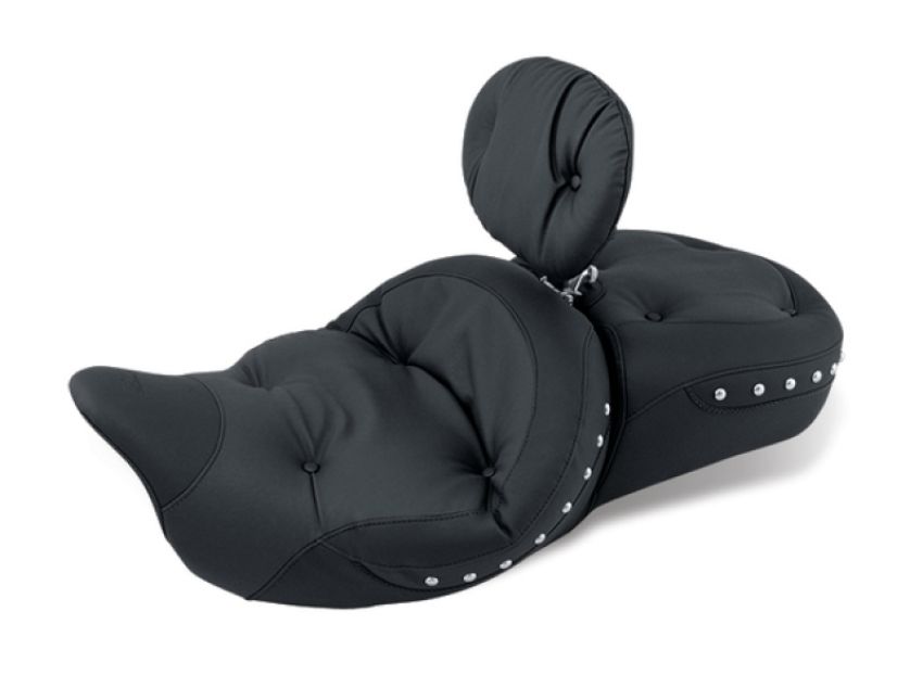 Mustang Motorcycle 79608 Mustang 08-21 Harley Electra Glide Std,Rd Glide,Rd King,Str Glide Touring 1PC Seat w/Studs - Black