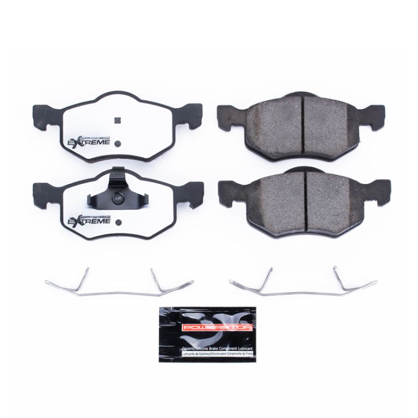 PowerStop Z36-843 PowerStop - Z36 Truck and SUV Carbon-Fiber Ceramic Brake Pads with Hardware Kit