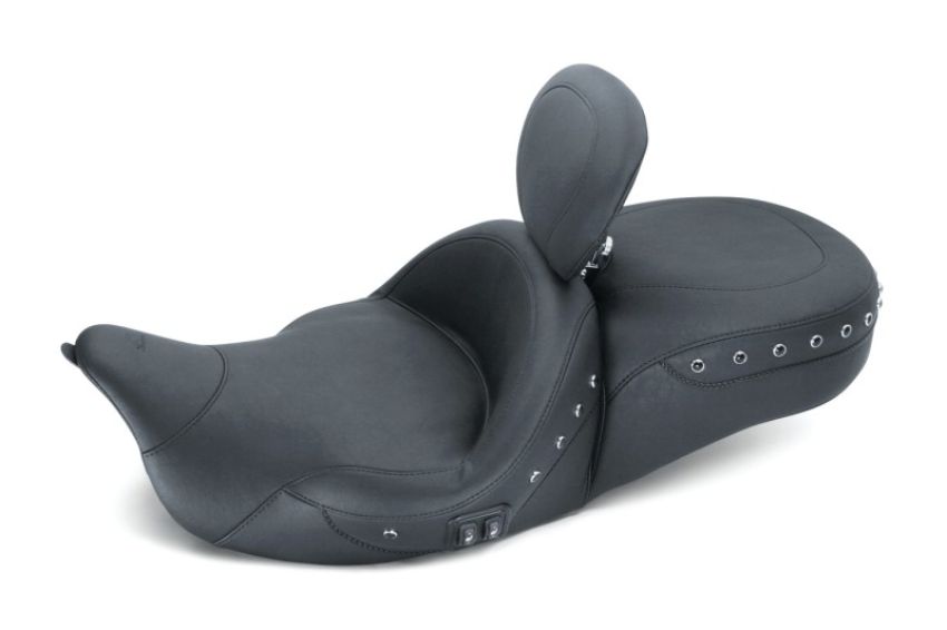 Mustang Motorcycle 79645 Mustang 08-21 Harley Electra Glide,Rd Glide,Rd King,Str Glide Touring Heated 1PC Seat Pearls-Black