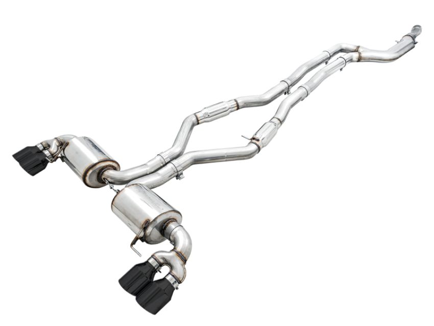 AWE Tuning 3015-43158 2019+ BMW M340i (G20) Resonated Touring Edition Exhaust - Quad Diamond Black Tips