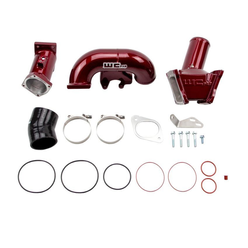 Wehrli WCF100164-RED 2007.5-2010 LMM Duramax High Flow 3in Y-Bridge Kit- WCFab Red