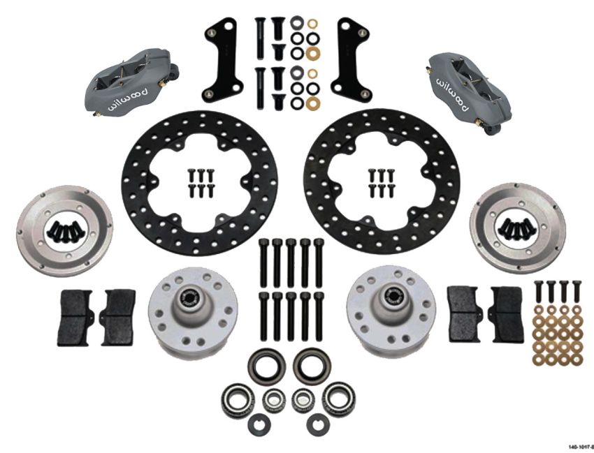 Wilwood 140-1017-BD Forged Dynalite Front Drag Kit Drilled Rotor 67-69 Camaro 64-72 Nova Chevelle