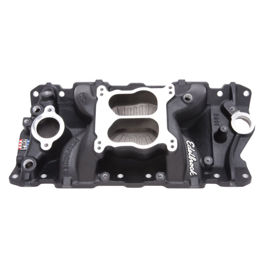 EDELBROCK EDE26013 SBC Performer Air Gap Manifold - 262-400 Black
